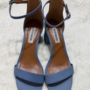 Steve Madden Dusty Blue Ankle-Strap Block Heel Sandals